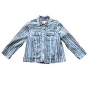 Draper’s And Damon’s Striped Button Down Blouse Women’s Petite Medium